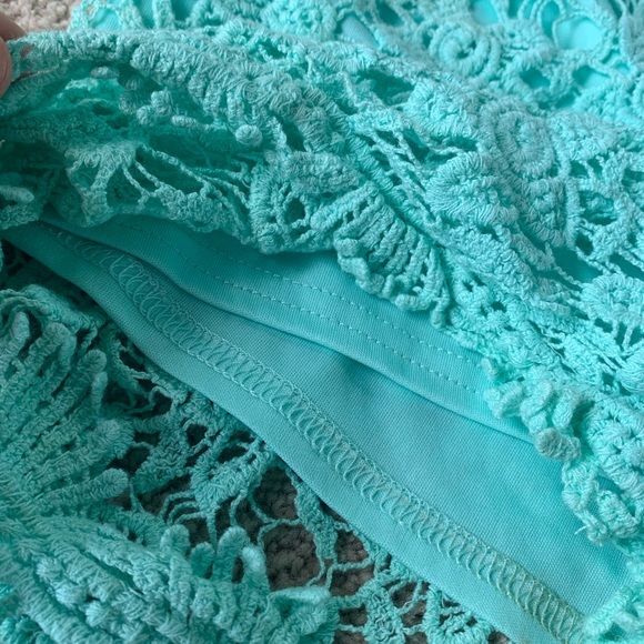 Teal lace shorts - Picture 4 of 5